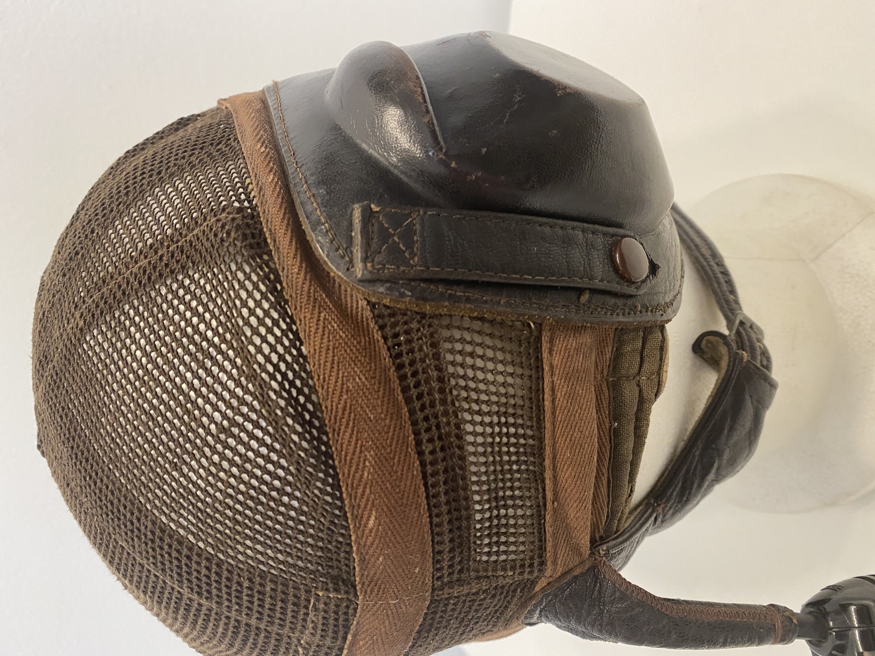 WWII German Luftwaffe LKpN101 Flight Helmet with Communication Equipment 